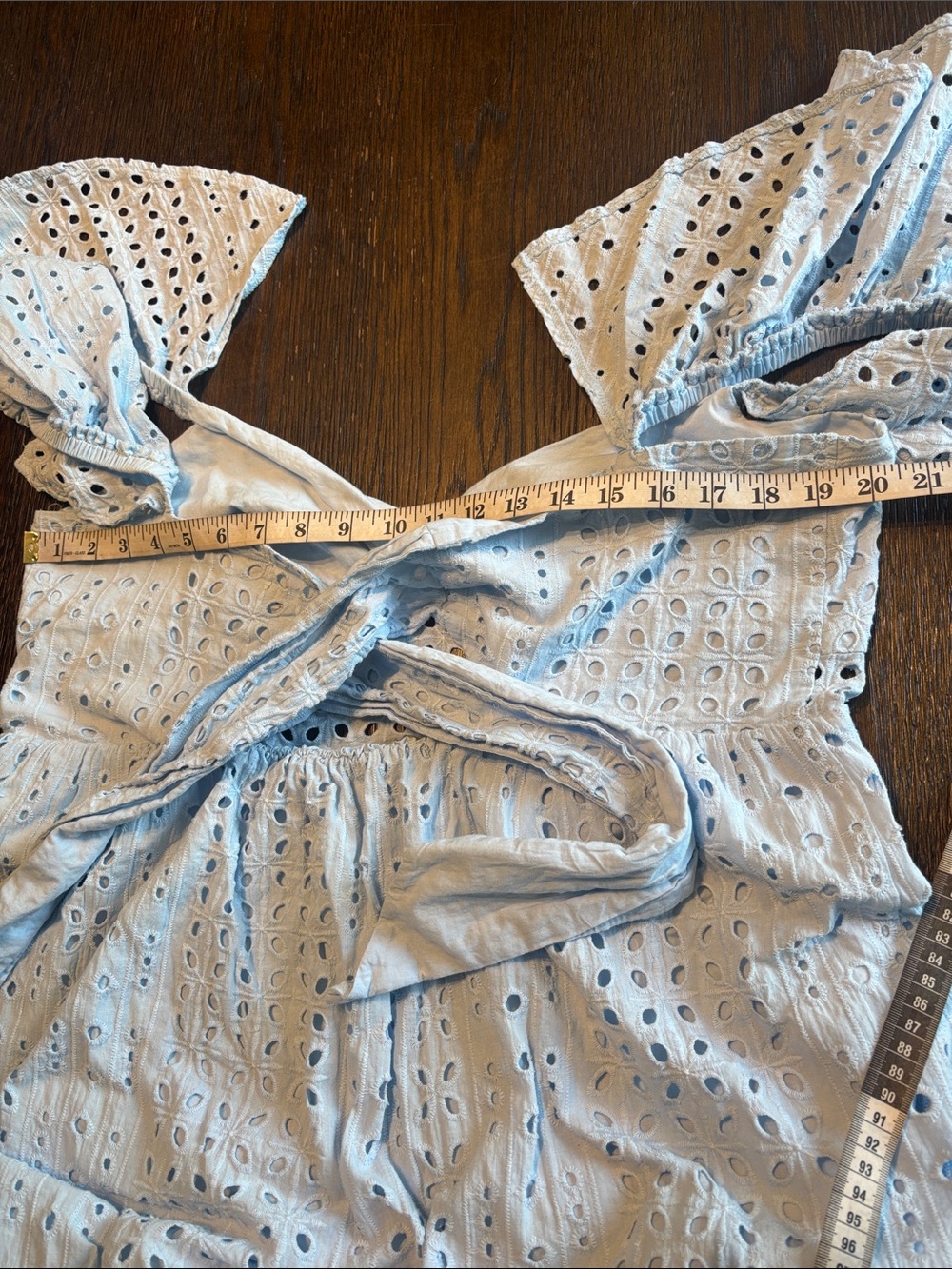 ELOQUII Light Blue Eyelet Easy Dress Size 16 - Picture 5 of 9